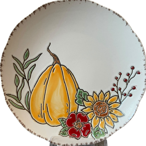 Eli & Ana Pumpkin Appetizer Plates 6in Thanksgiving Fall Harvest Set of 4 New - Picture 10 of 14